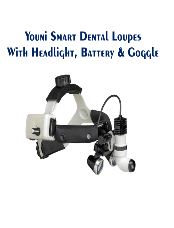 SMART DENTAL LOUPES WITH HEADLIGHT, GOGGLES & BATTERY