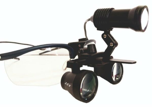 3.0 X Magnifying Loupe with LED Headlamp set with protective frame & antifog glasses