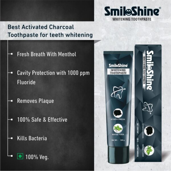 SMILOSHINE WHITENING TOOTHPASTE WITH ACTIVATED CHARCOAL
